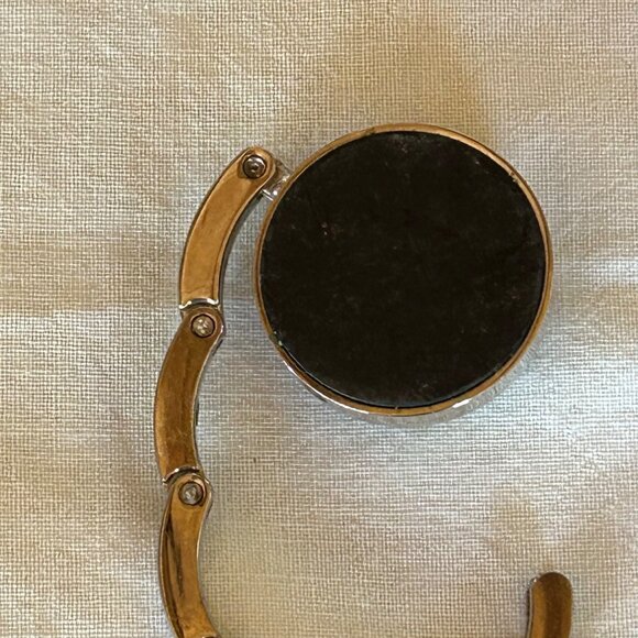 Blue Millefiori Glass Purse Hook With Foldable Metal Design - Picture 4 of 6